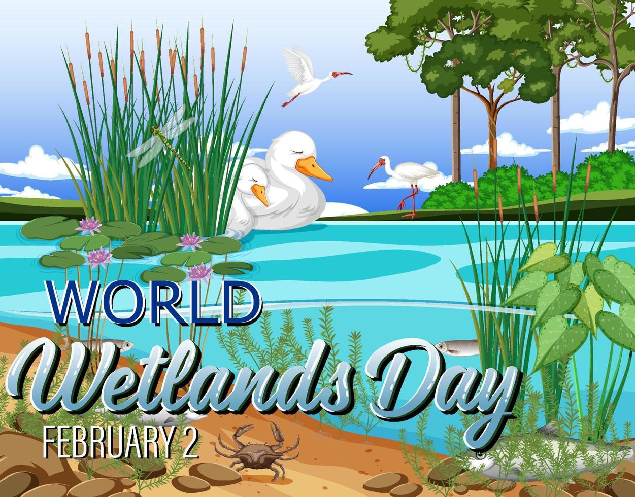 World Wetlands Day poster design vector