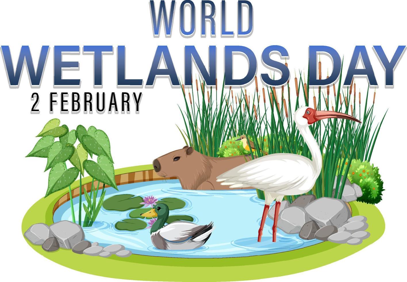 World Wetlands Day logo design vector