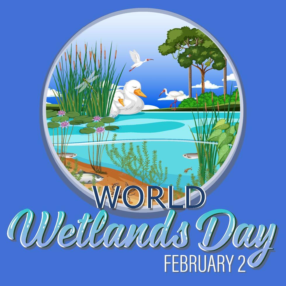 World Wetlands Day poster design vector