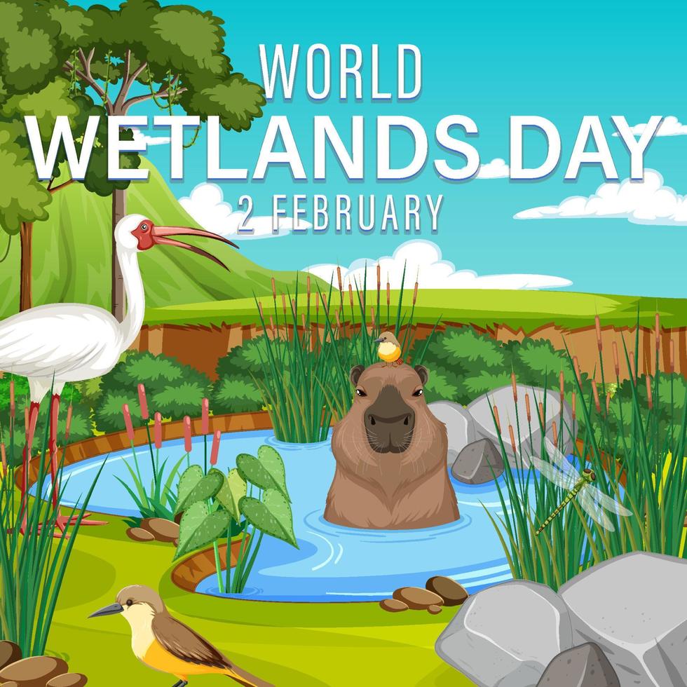 World Wetlands Day poster design vector