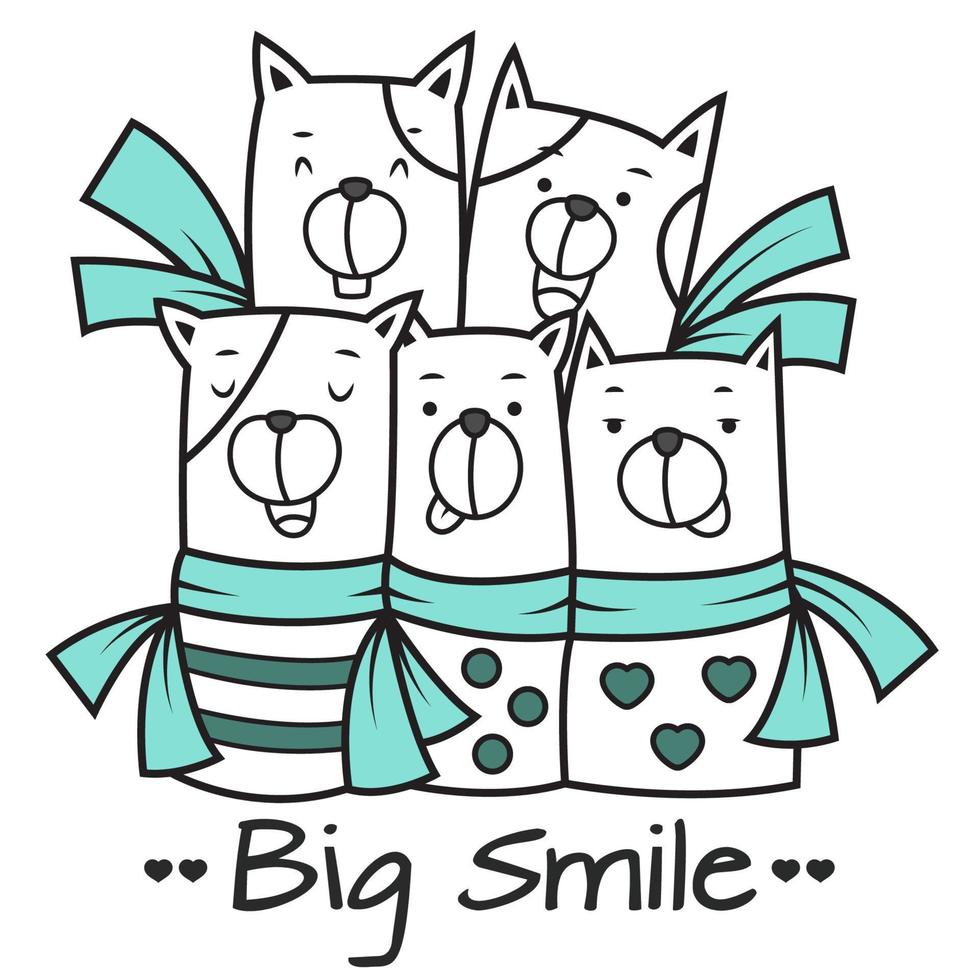 Cute dog cartoon sketch style vector