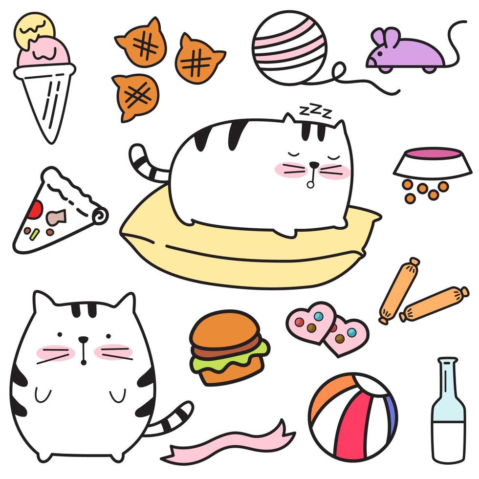 Cartoon cute cat vector