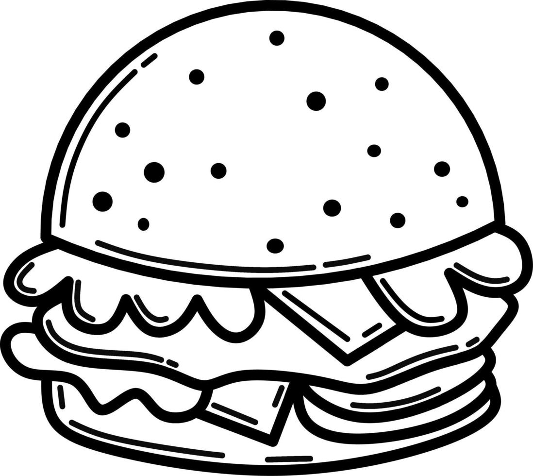 Burger line art vector