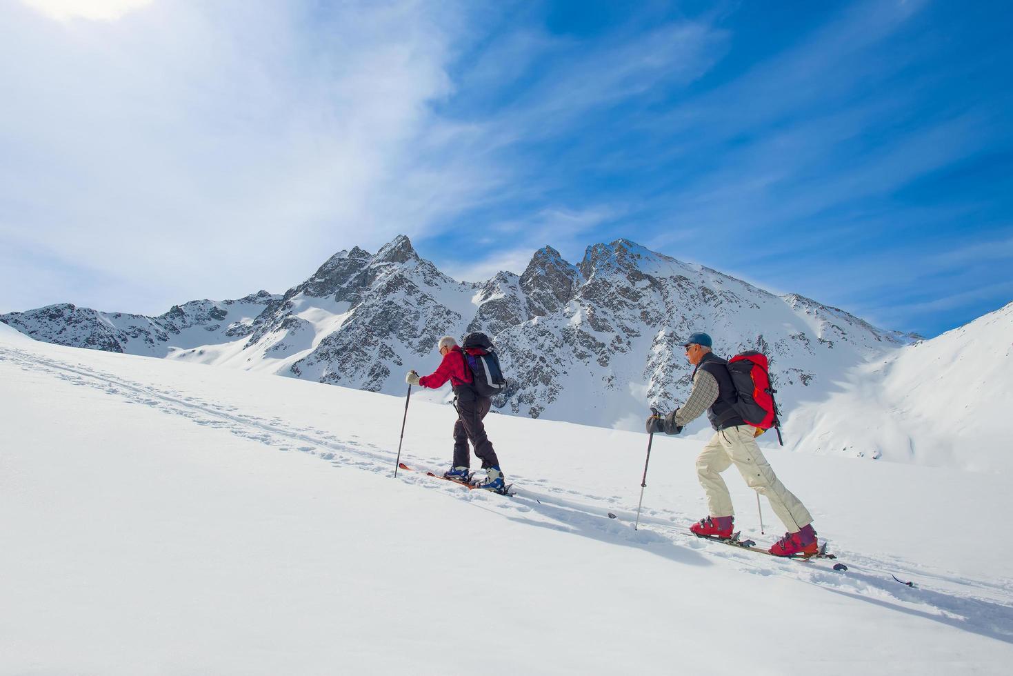 Two ski mountaineers men photo