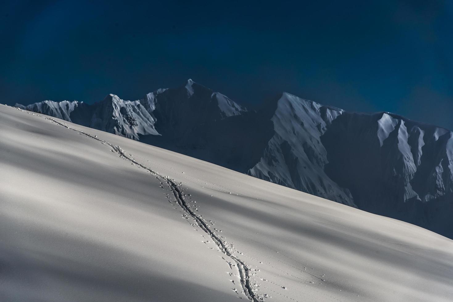 Ski track on Italian alps photo