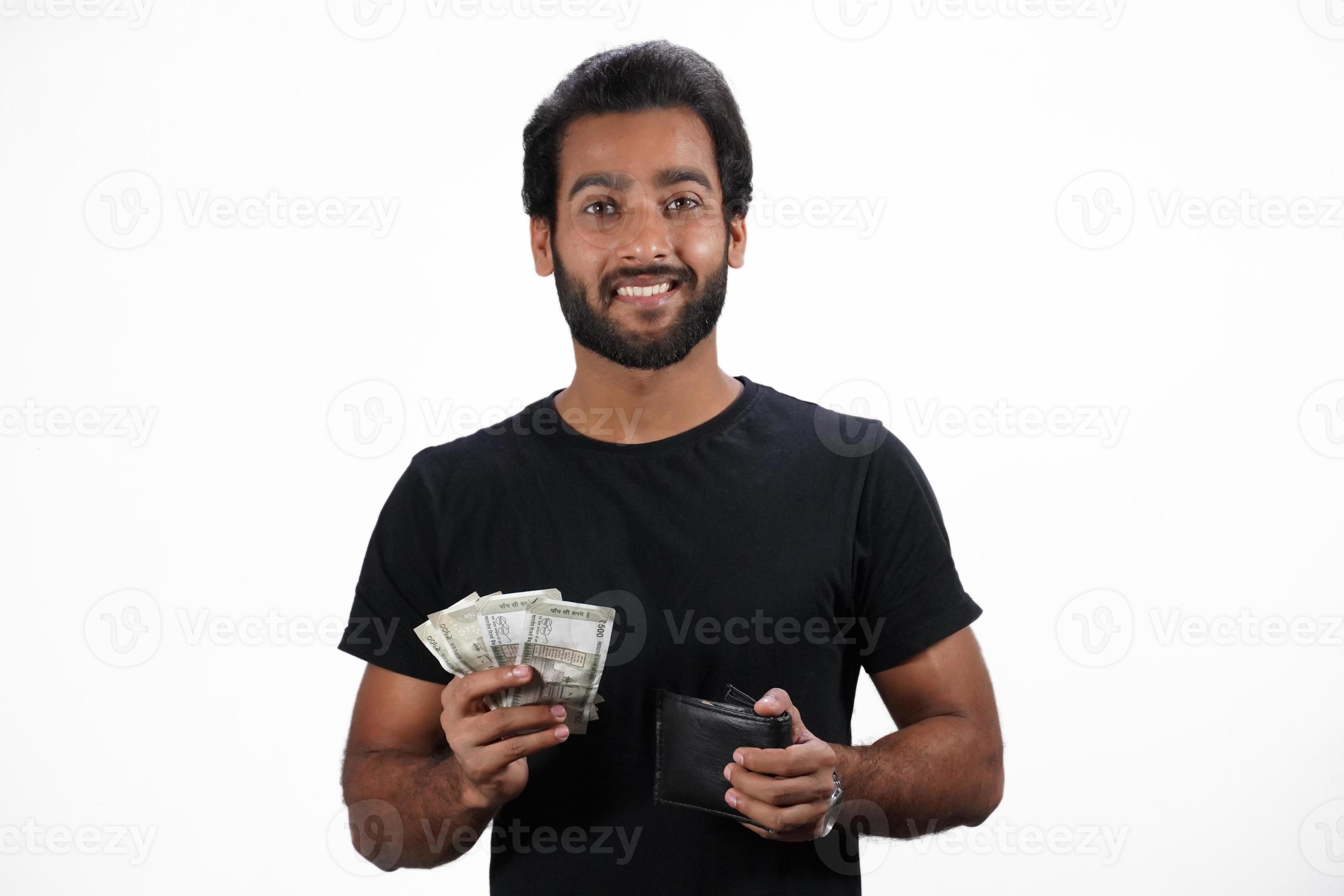 A Young man with cash - Money Concept , in white background 5255022