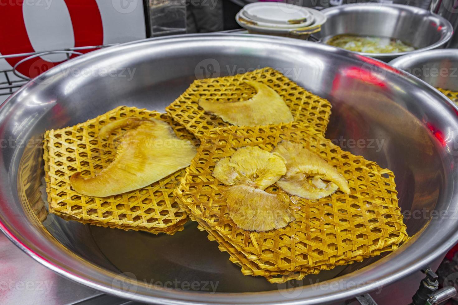 Thai Chinese seafood street food market China Town Bangkok Thailand. photo