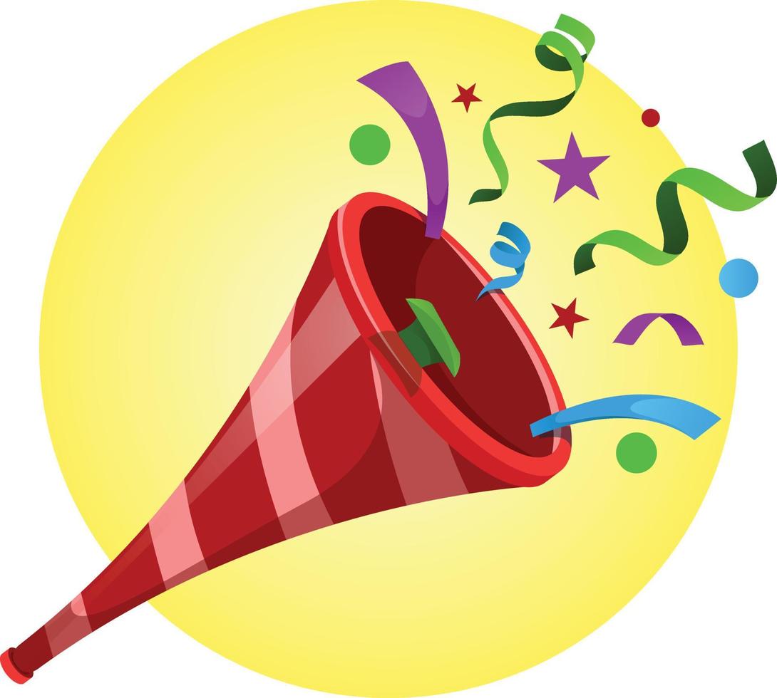 Trumpet with Confetti Illustration vector
