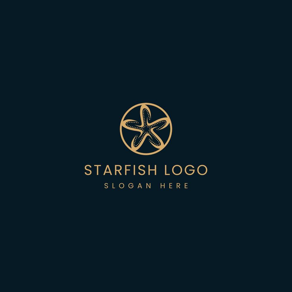 logotipo de círculo de estrella de mar moderno simple vector