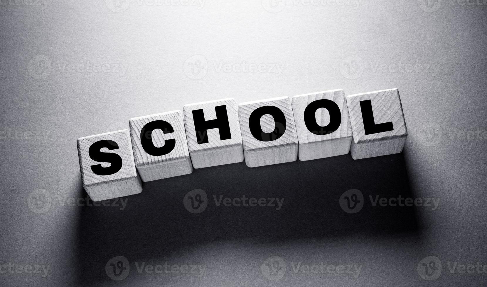 School Word with Wooden Cubes photo