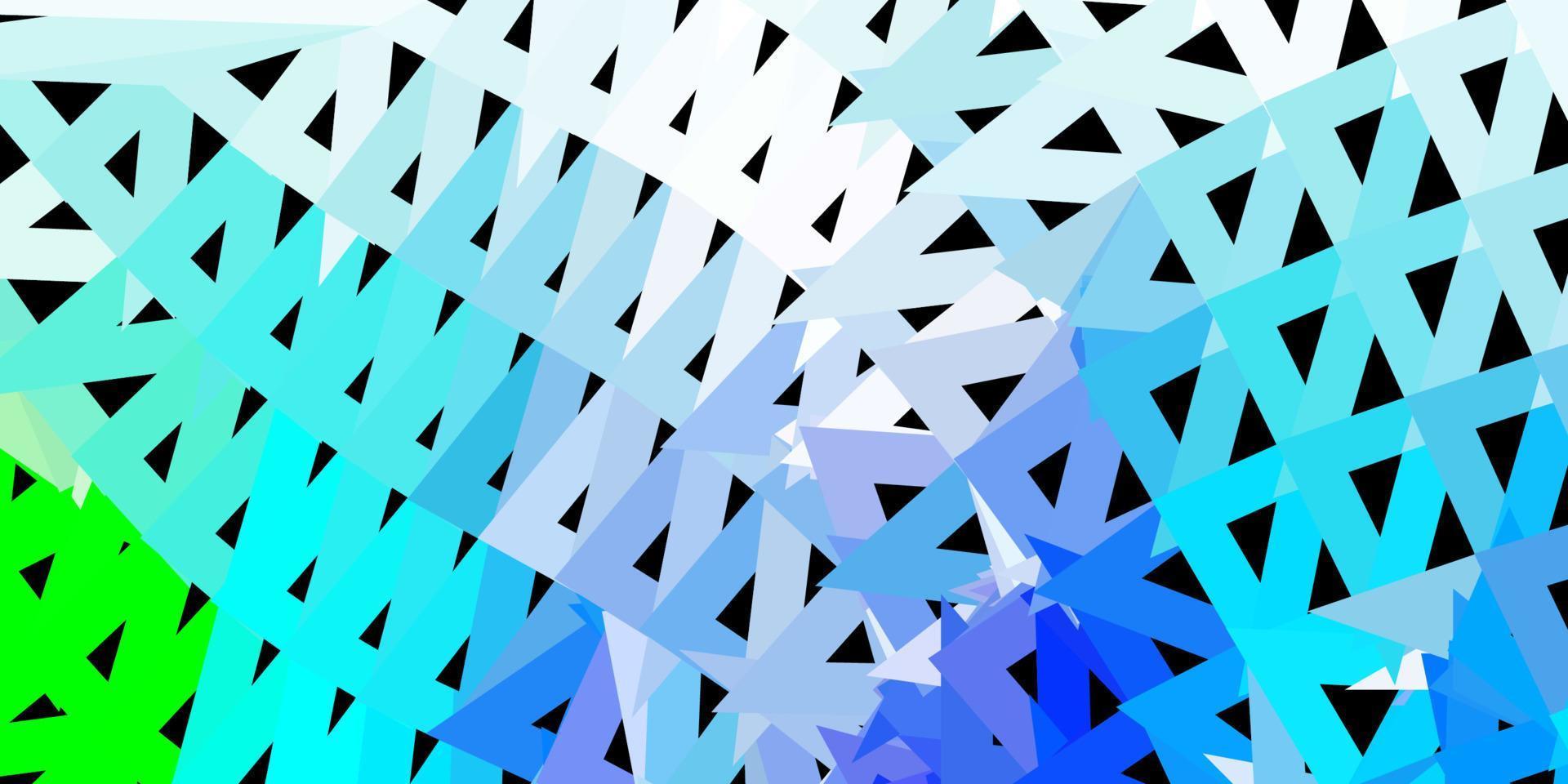Light blue, green vector triangle mosaic pattern.