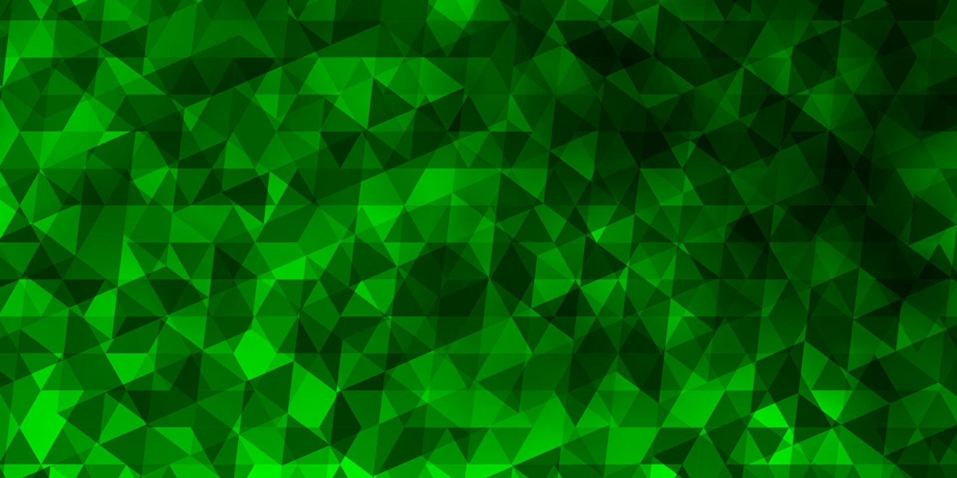 textura de vector verde claro con estilo triangular.