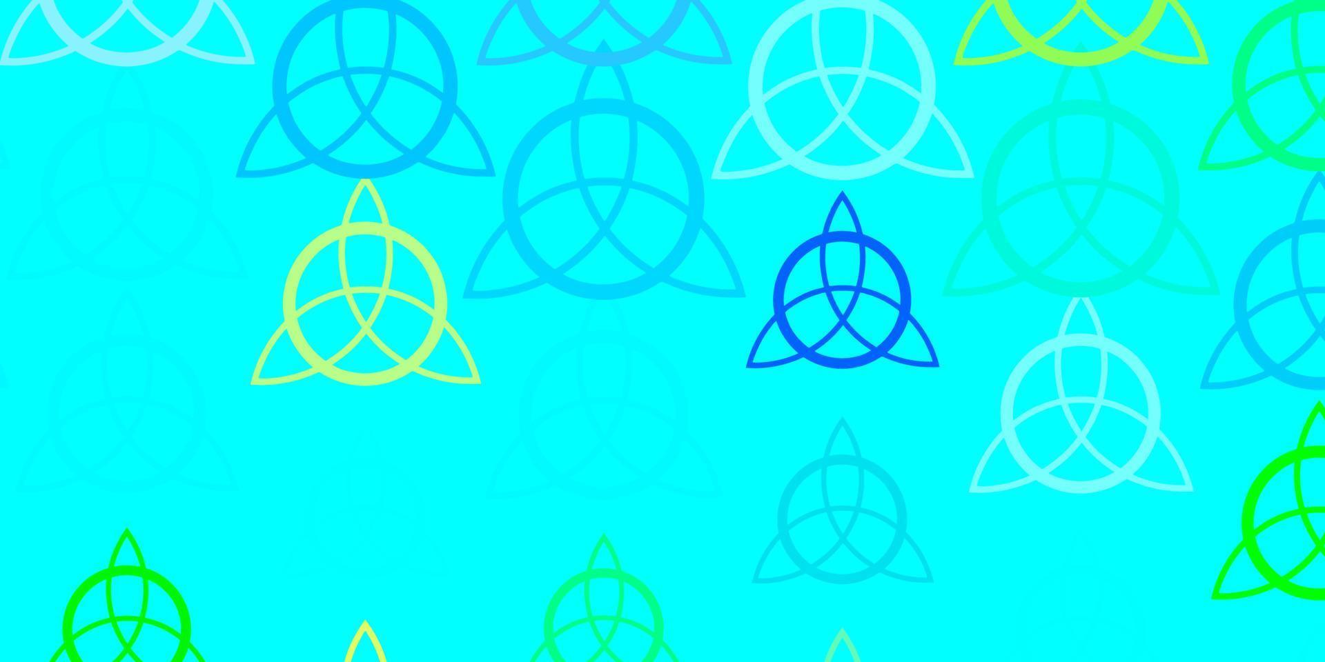Light Blue, Green vector texture with religion symbols.