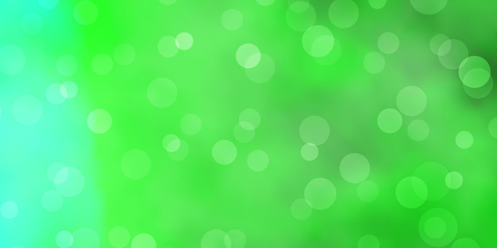 Light Green vector background with circles.
