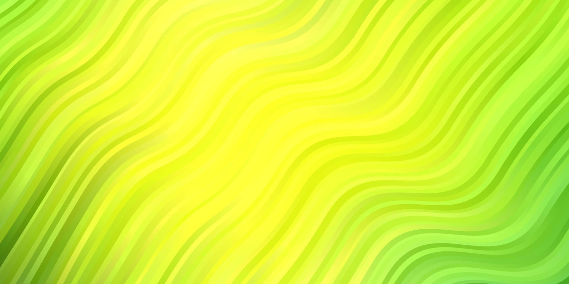 Fondo de vector verde claro, amarillo con líneas torcidas.