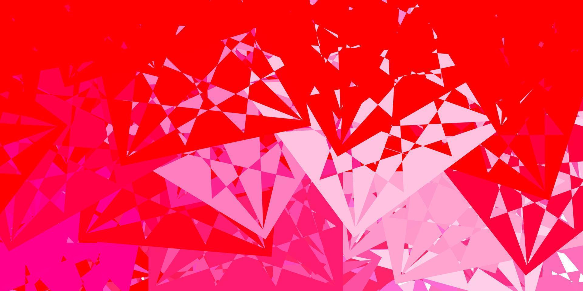 textura de vector rojo claro con triángulos al azar.