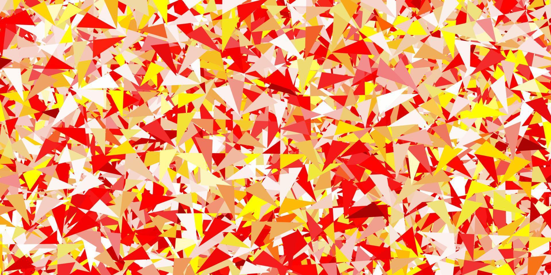 Light red, yellow vector texture with random triangles.