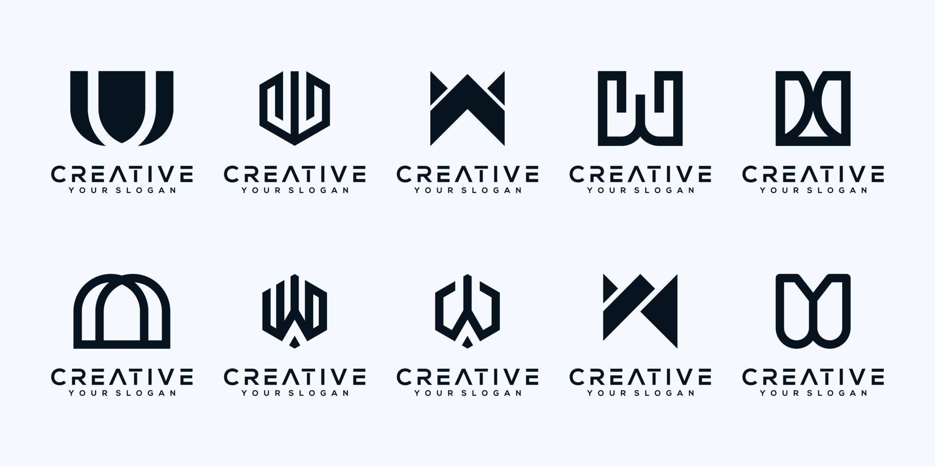 set collection monogram letter logo template vector