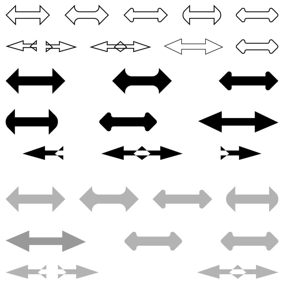 flechas dobles color negro y gris vector