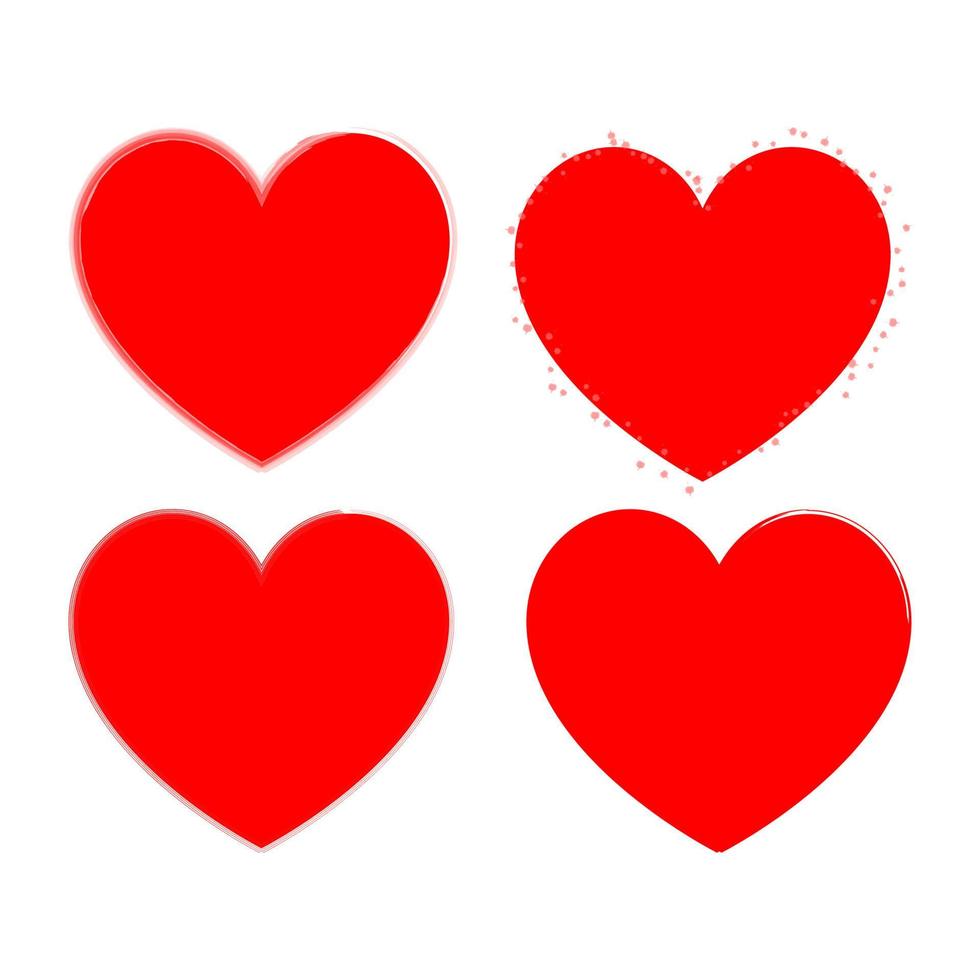 conjunto de corazón para los días de san valentín color rojo vector