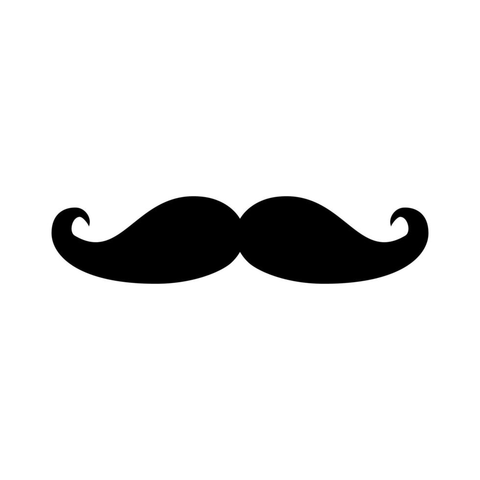 bigote color negro estilo plano vector