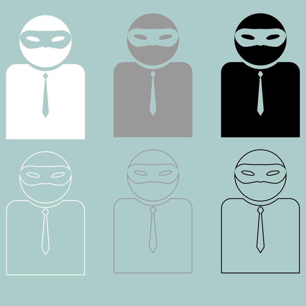 Man or person in incognito or privat mask. vector