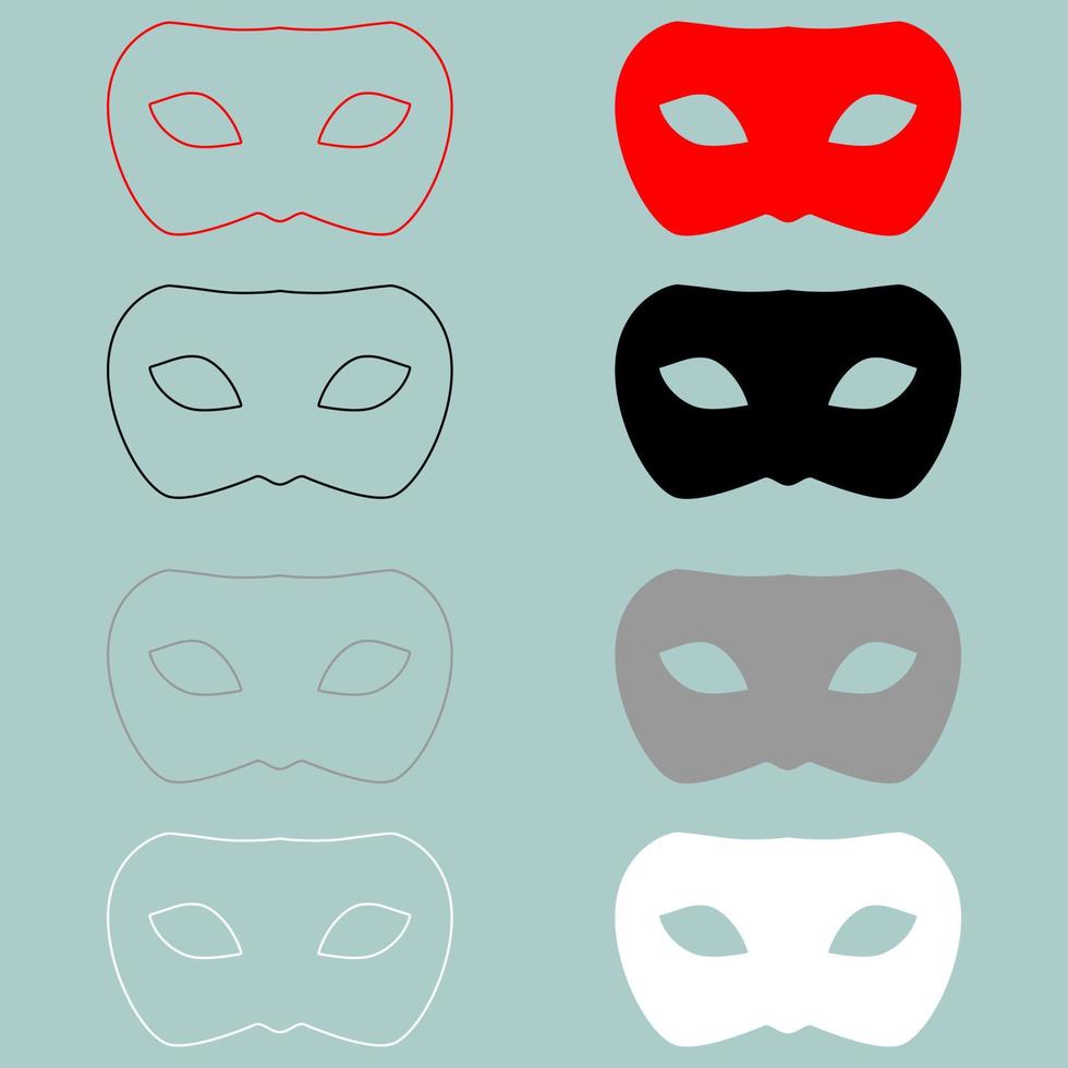 Man mask or guise red black icon. vector