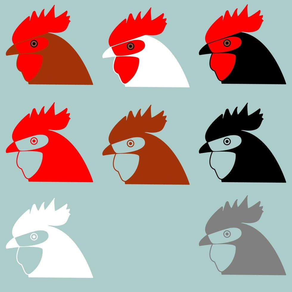 Rooster or cock head icon. vector