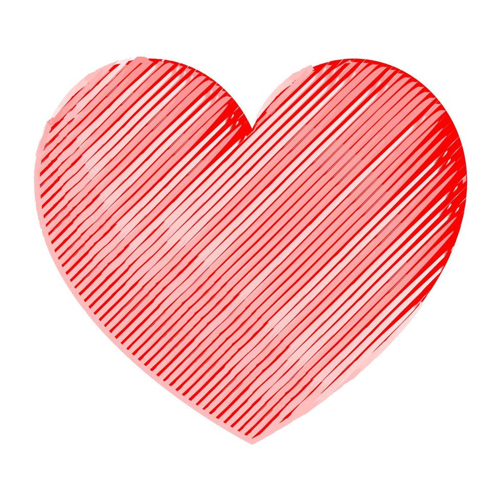 Heart akvarel red color vector