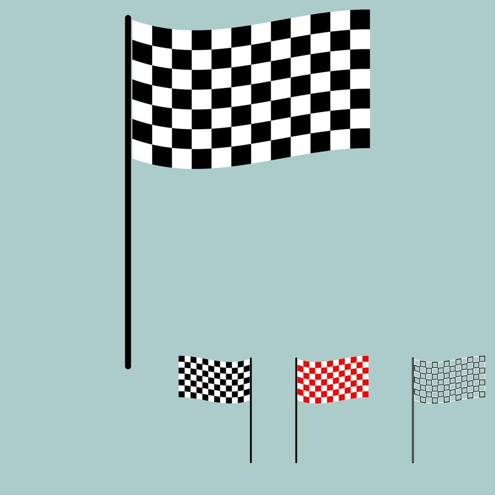 Racing flag black and white colour. vector