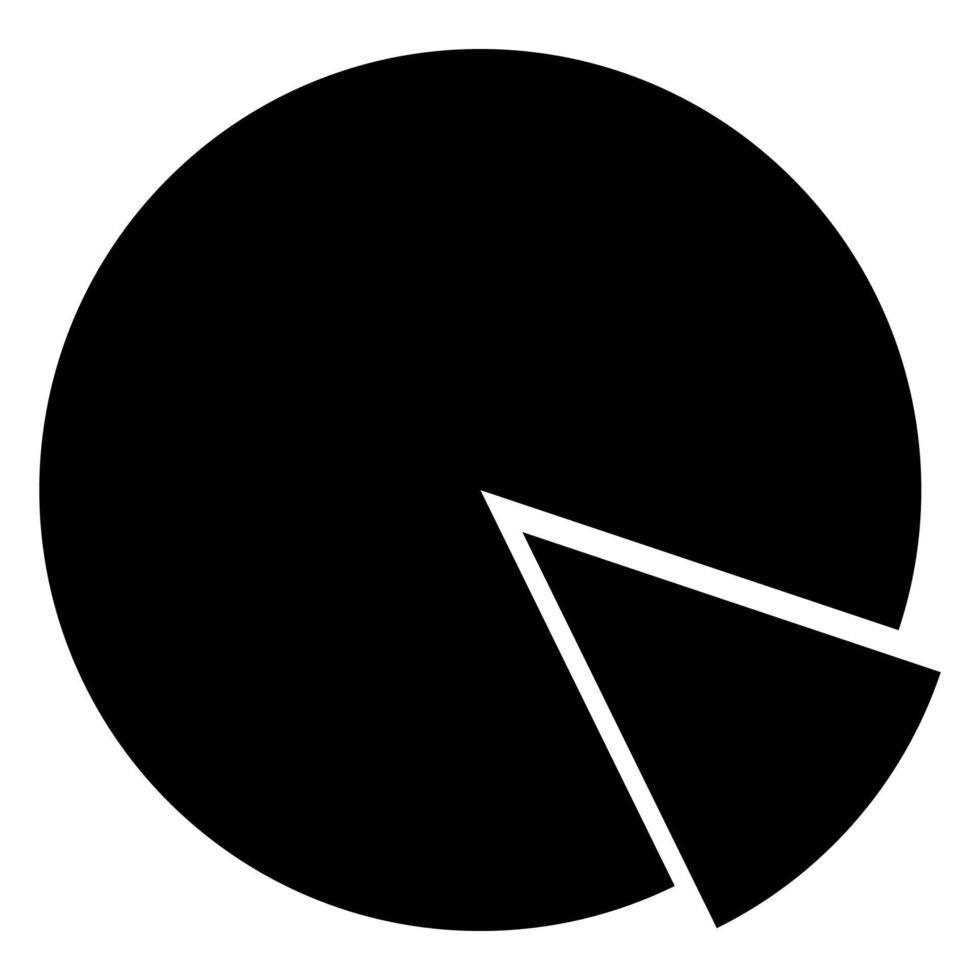 Circle diagram icon . Black color . vector