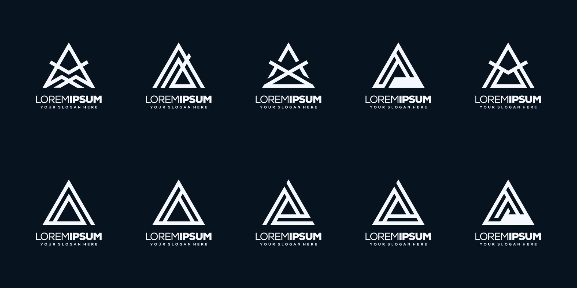 set collection monogram letter logo template vector