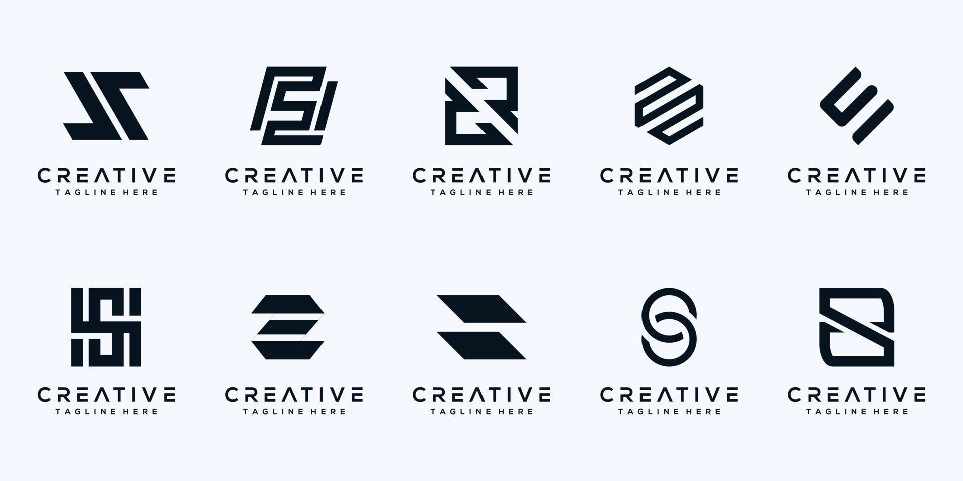 set collection monogram letter logo template vector