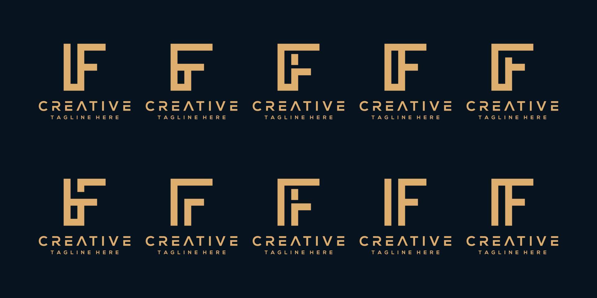 set collection monogram letter logo template vector