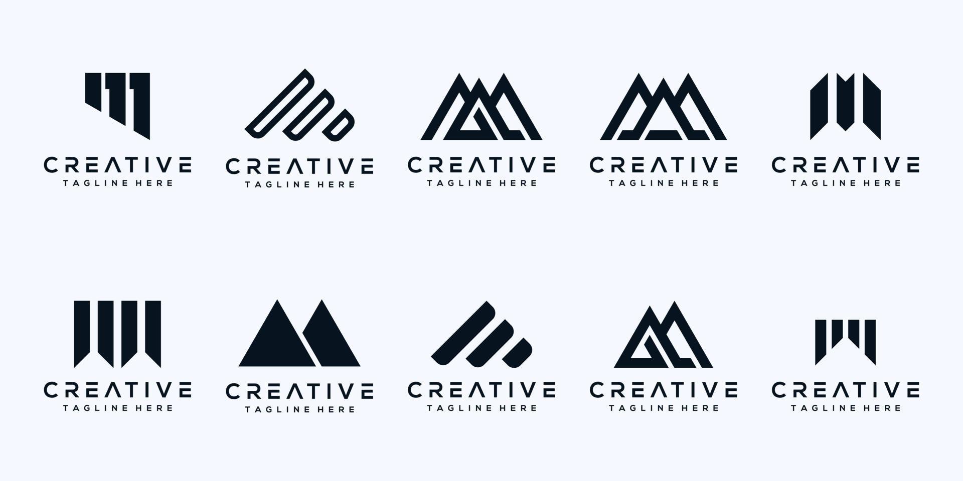 set collection monogram letter logo template vector