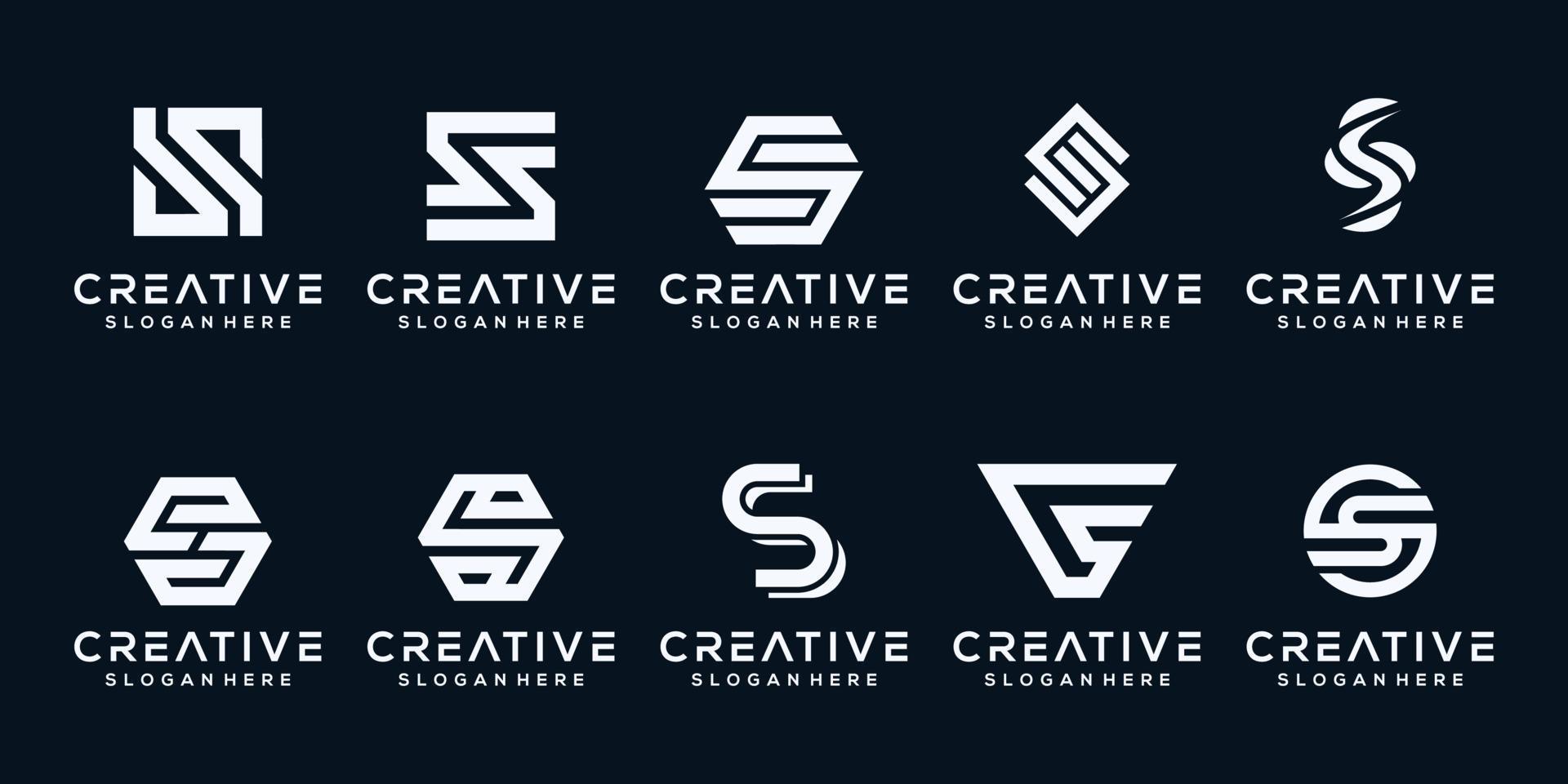 set collection monogram letter logo template vector