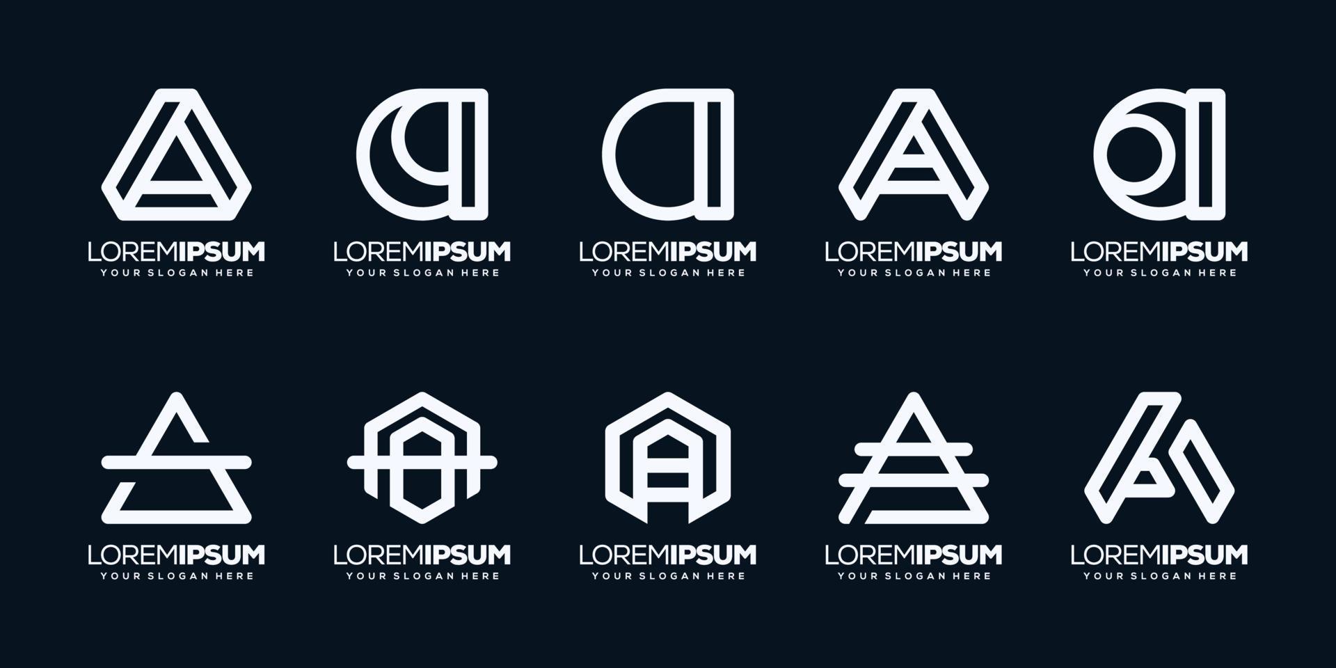 set collection monogram letter logo template vector