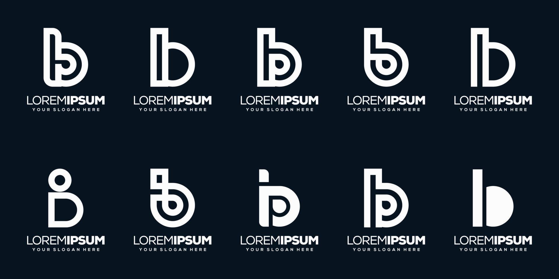 set collection monogram letter logo template vector