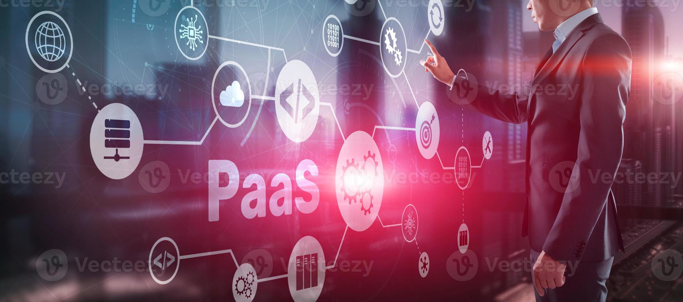 Platform as a Service. PaaS concept on virtual screen photo