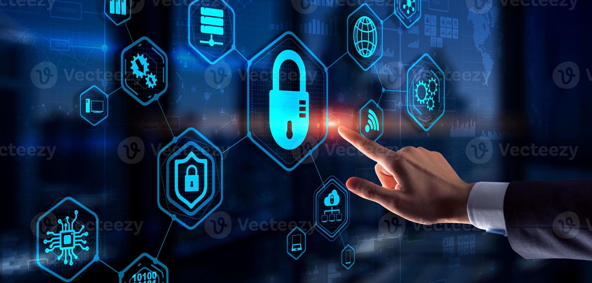 Protection Network Security computer and safe your data concept photo