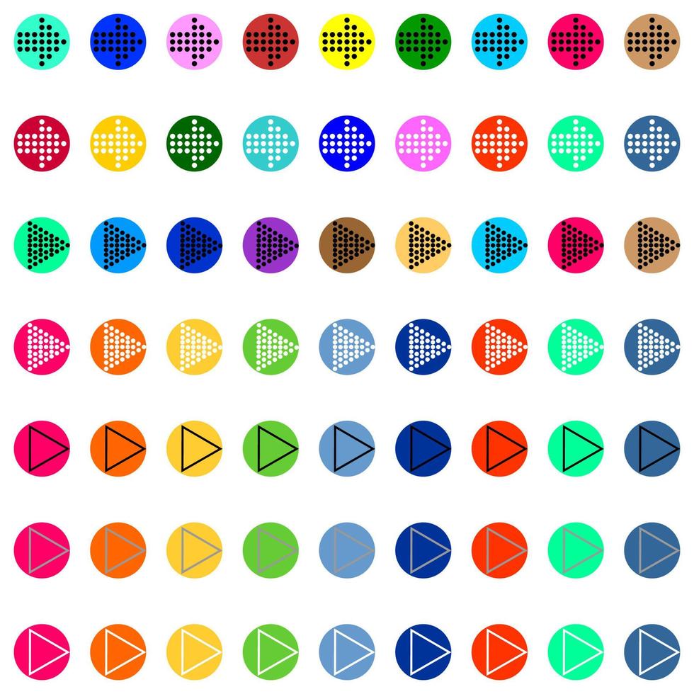 Arrows in round differnt color vector