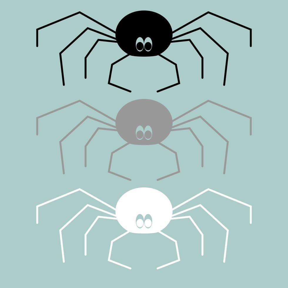 icono de araña blanco gris negro. vector