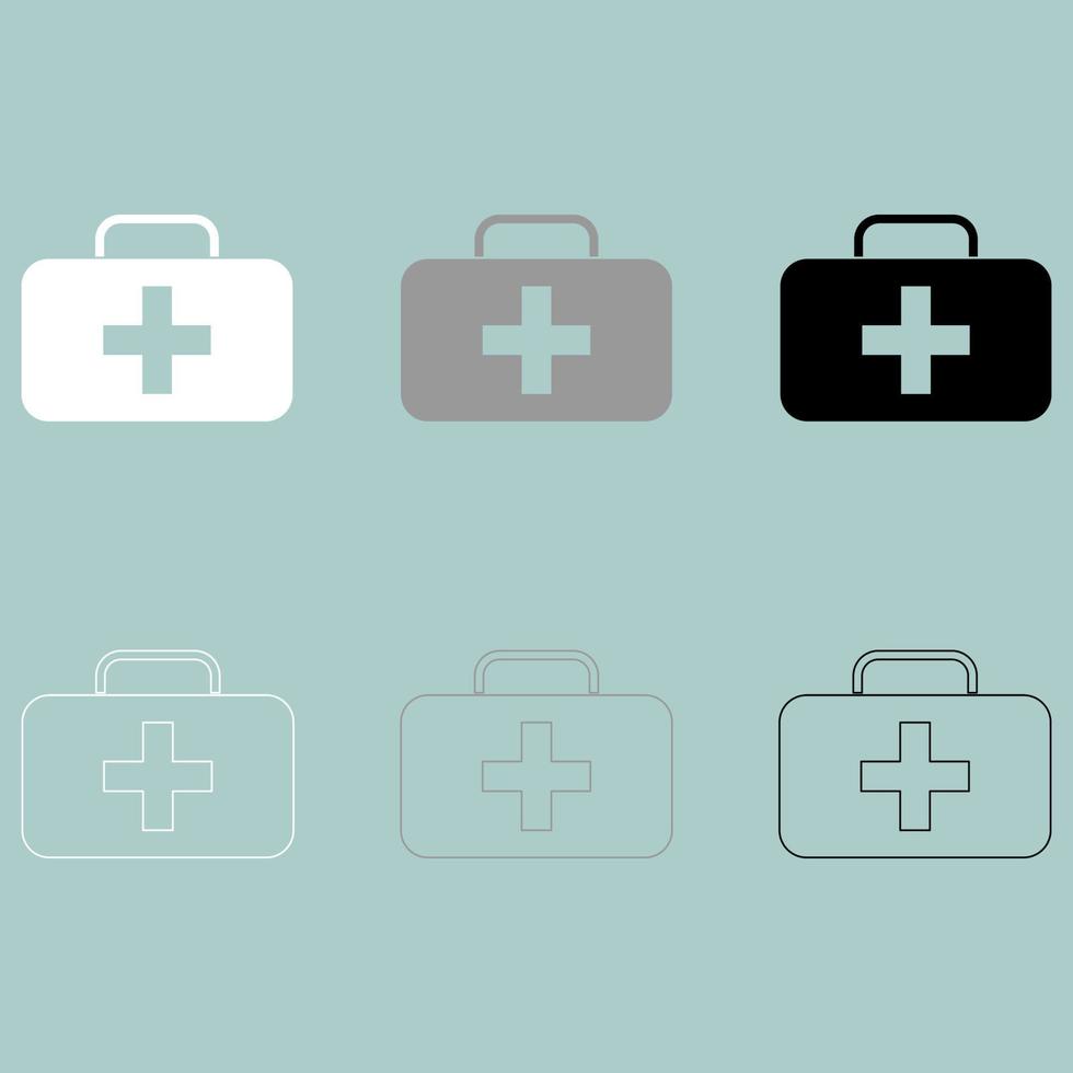 First aid set or medicine chest icon. vector