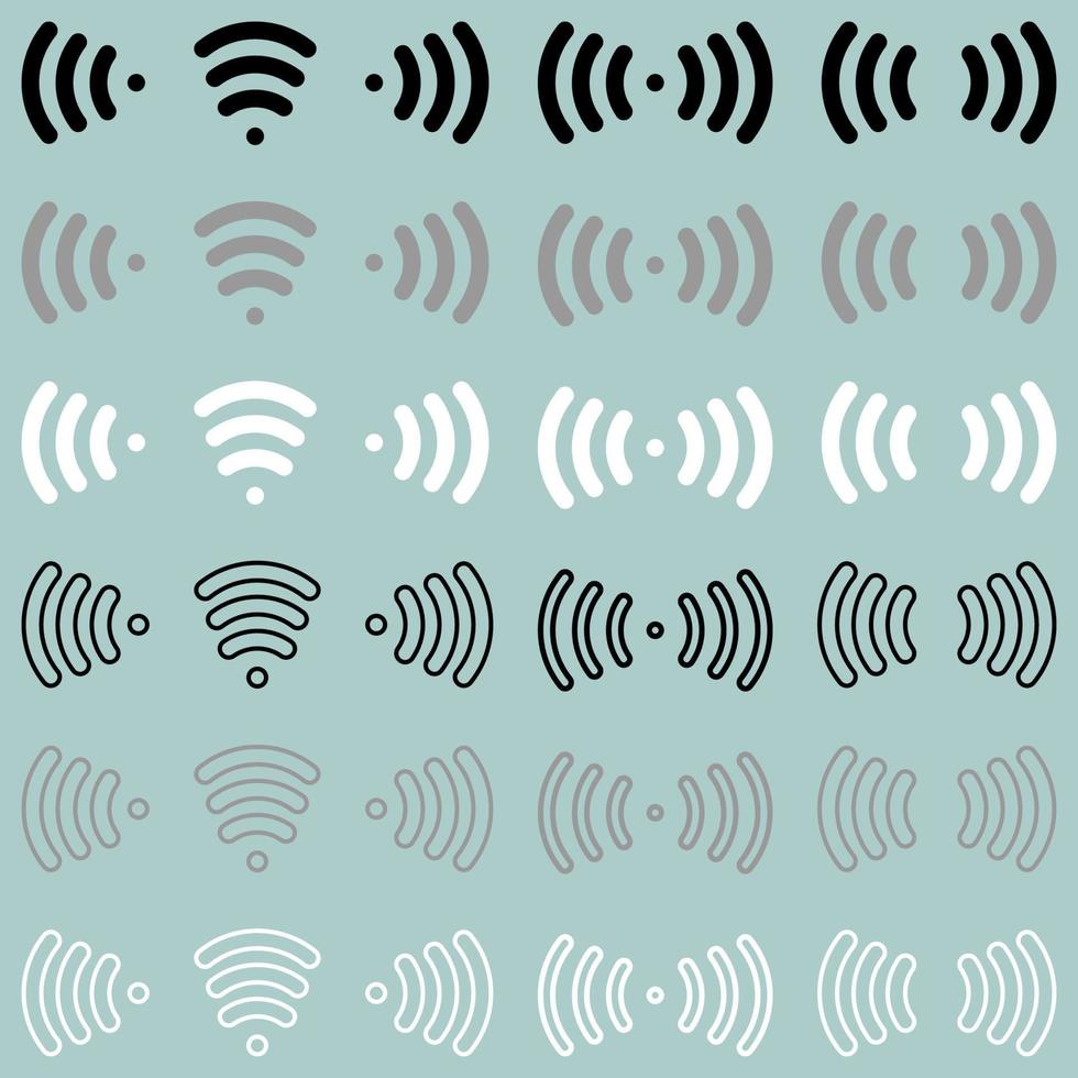 Radio waves wireless radio signal icon. vector