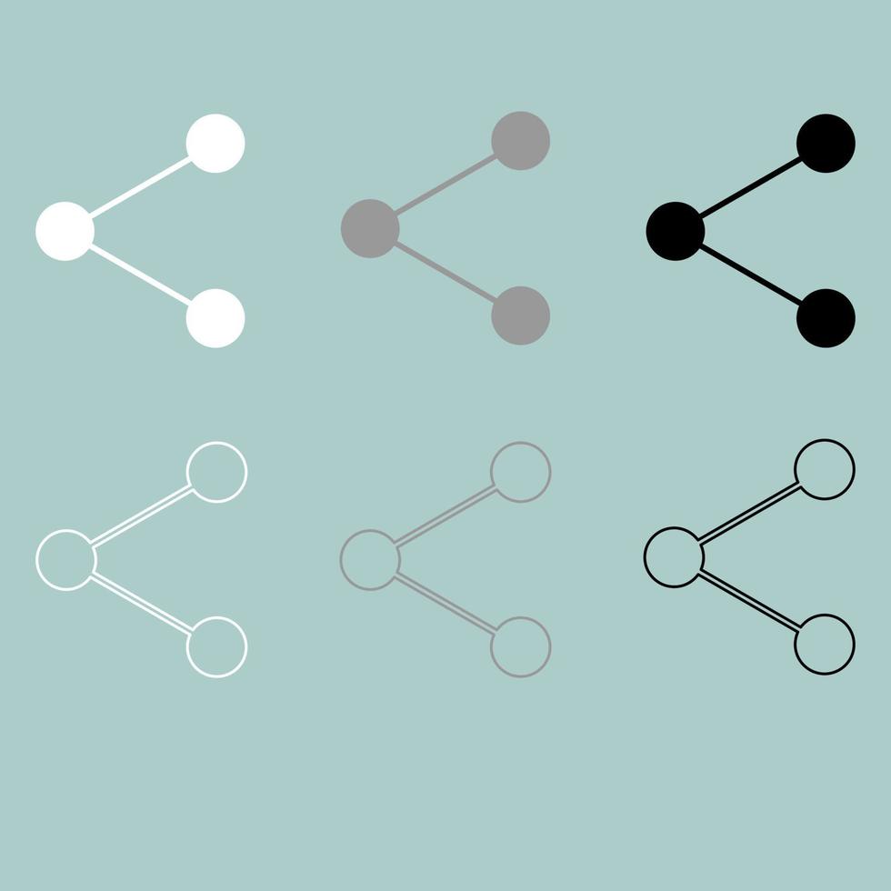 Symbol to share white grey black icon. vector