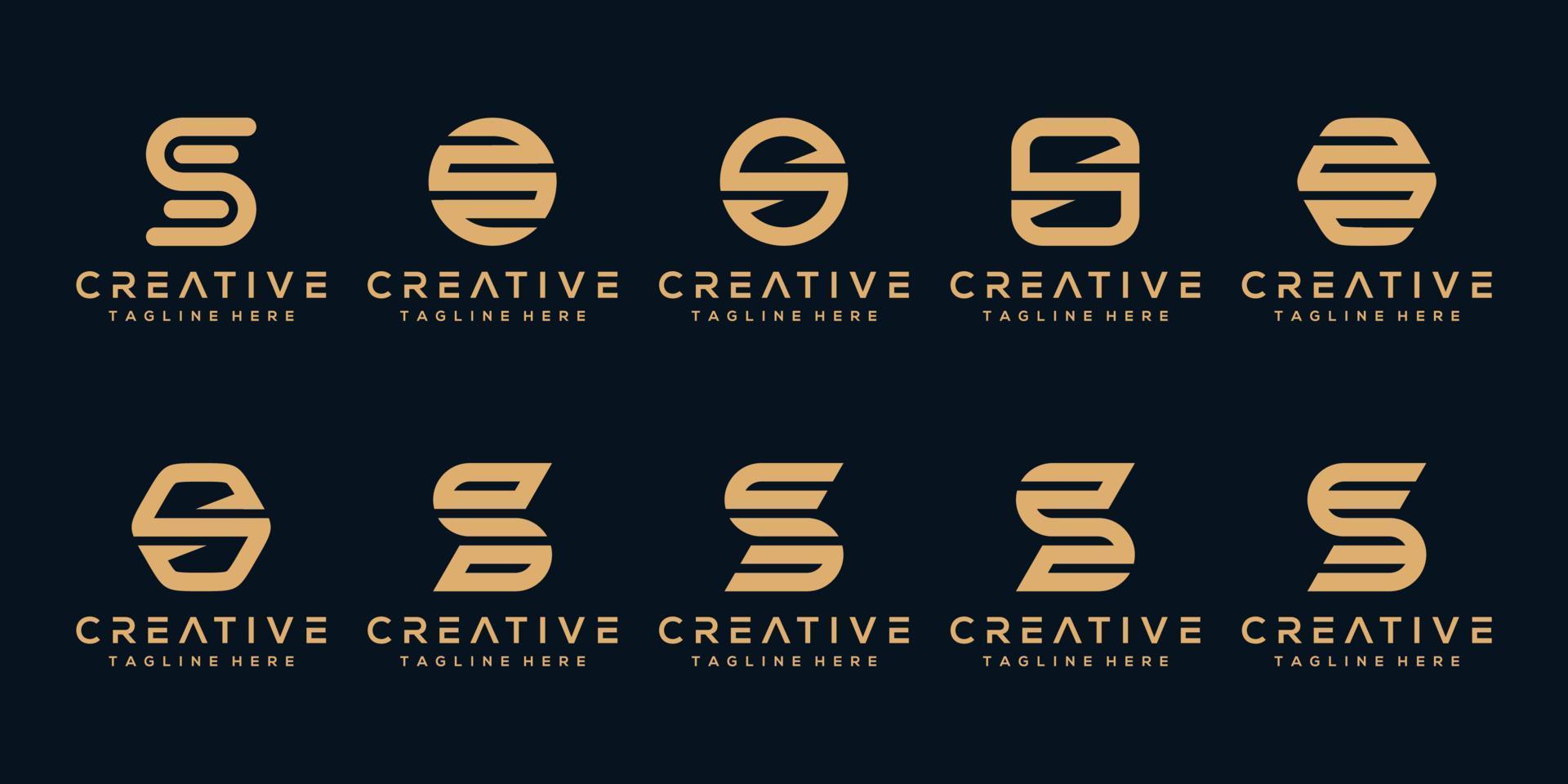 set collection monogram letter logo template vector