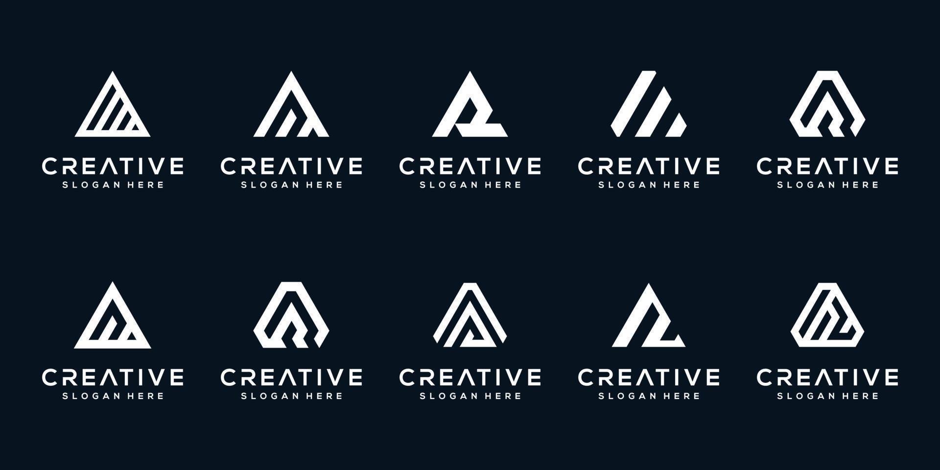set collection monogram letter logo template vector