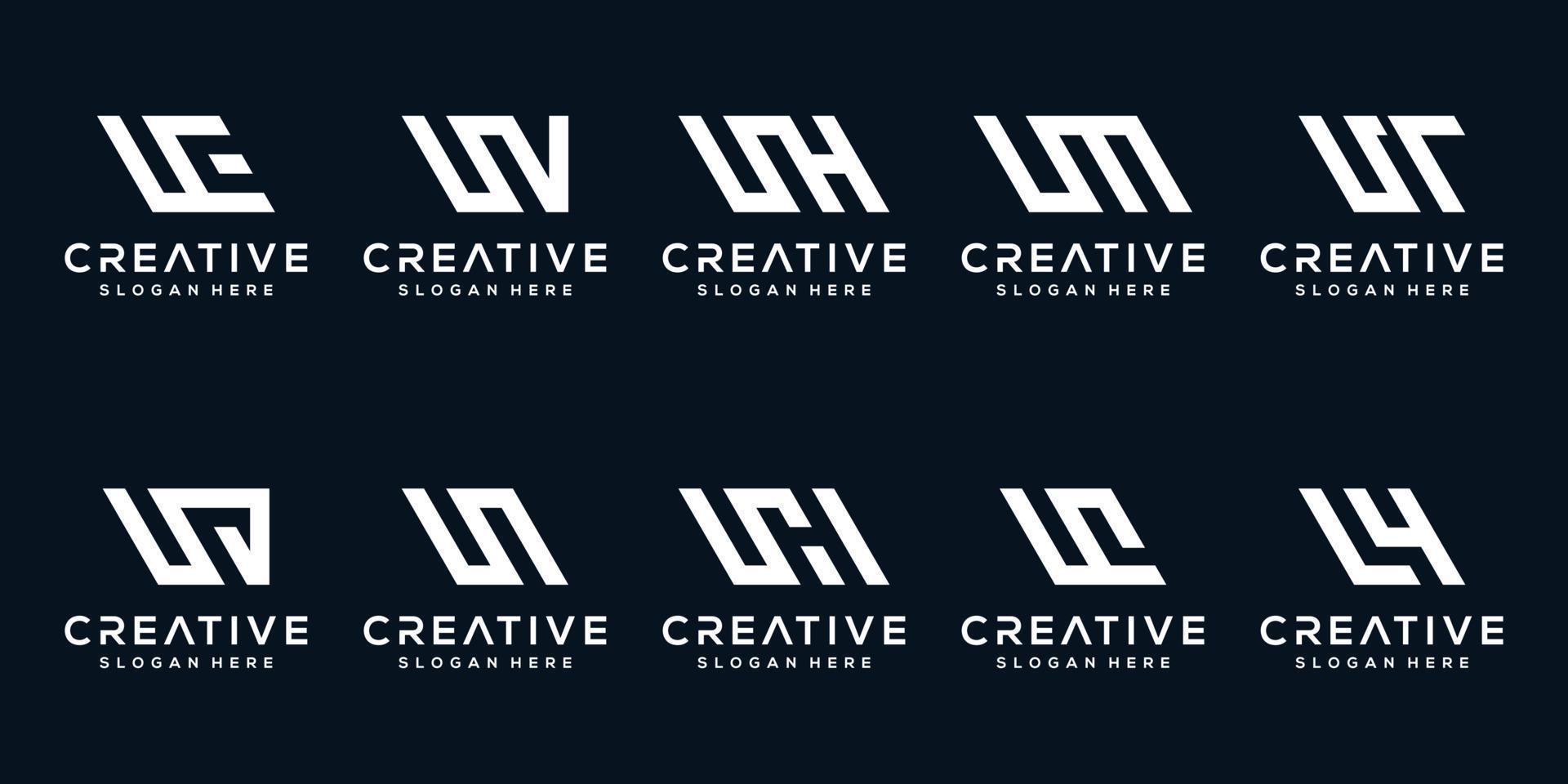 set collection monogram letter logo template vector