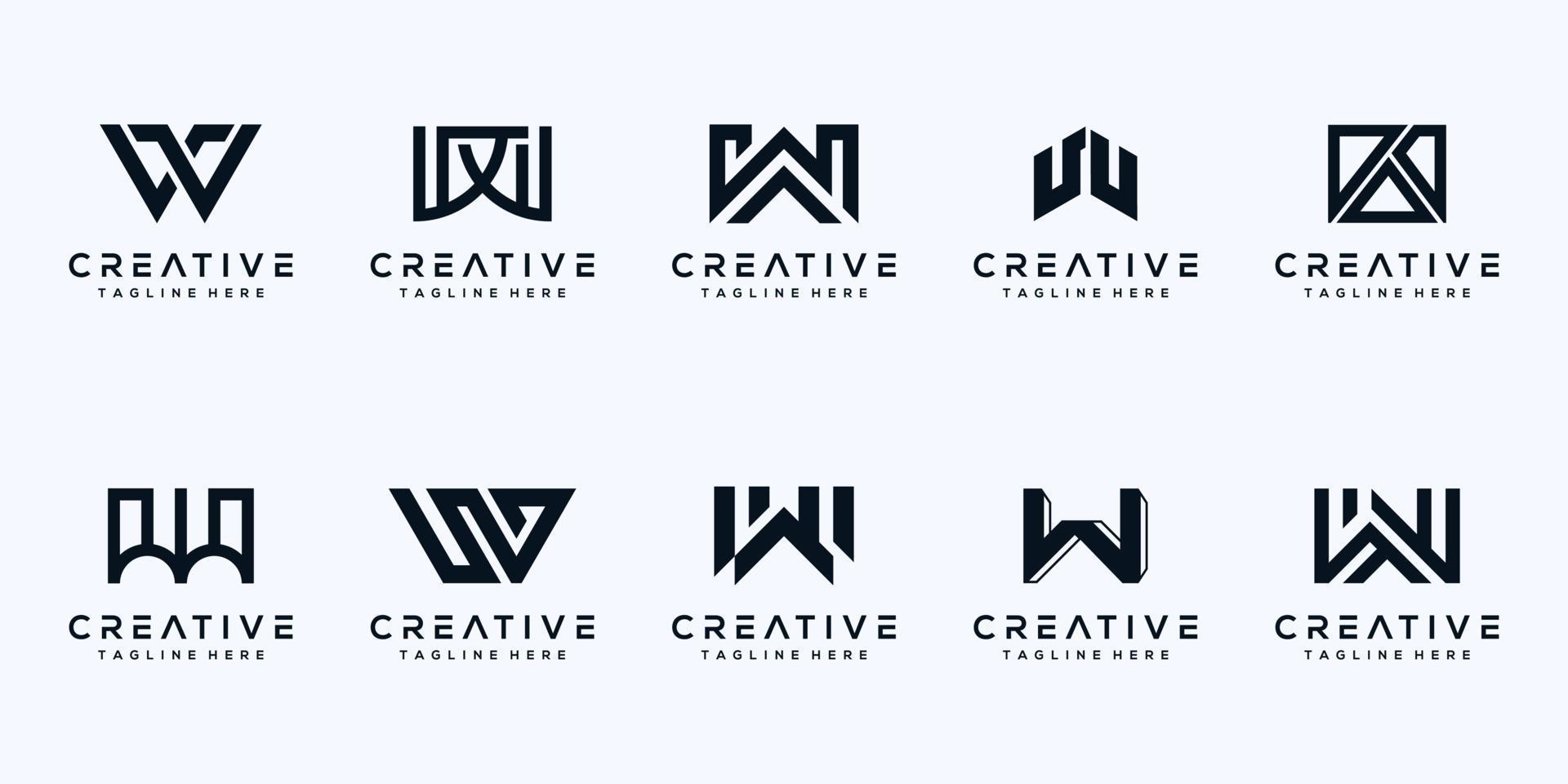 set collection monogram letter logo template vector