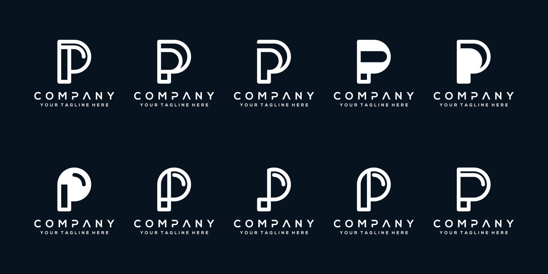 set collection monogram letter logo template vector